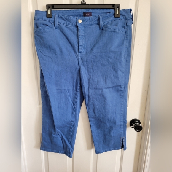 NYDJ Women's Blue Crop Pants Slimming Plus Size 16 - Picture 1 of 8
